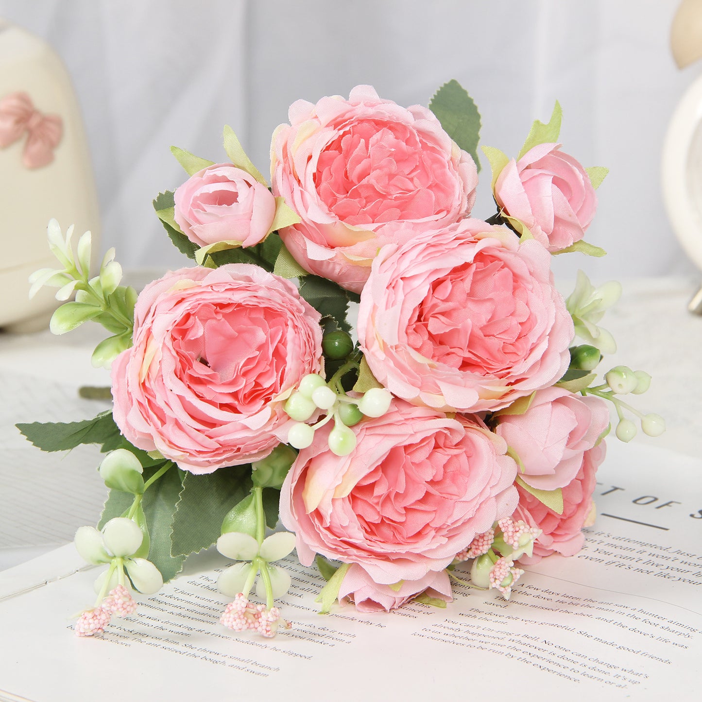 Home Wedding Rose Bouquet Made Of Silk Flowers