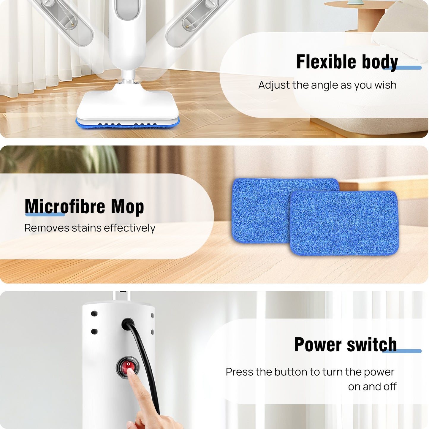 12 In 1 Steam Mop Hot Cleaner Floor Carpet Window Washer Hand Steamer Home 5000W