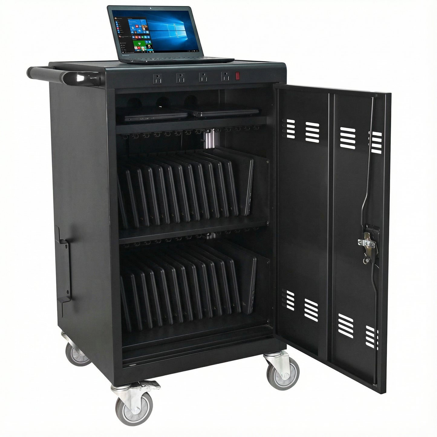 Mobile Charging Cart And Cabinet For Tablets Laptops 35-Device B30PLUS