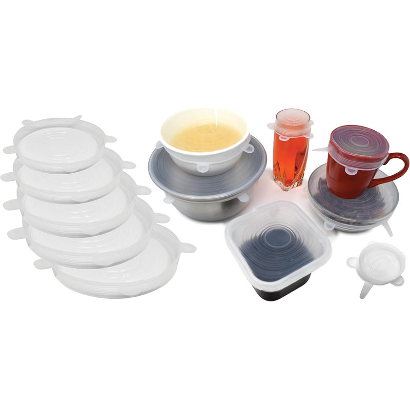 Kitchen Microwave Food Cover With 6 Silicone Lids, Extension Lid, Bowl Lid, Elastic Silicone Lid, Universal Adaptability Lid