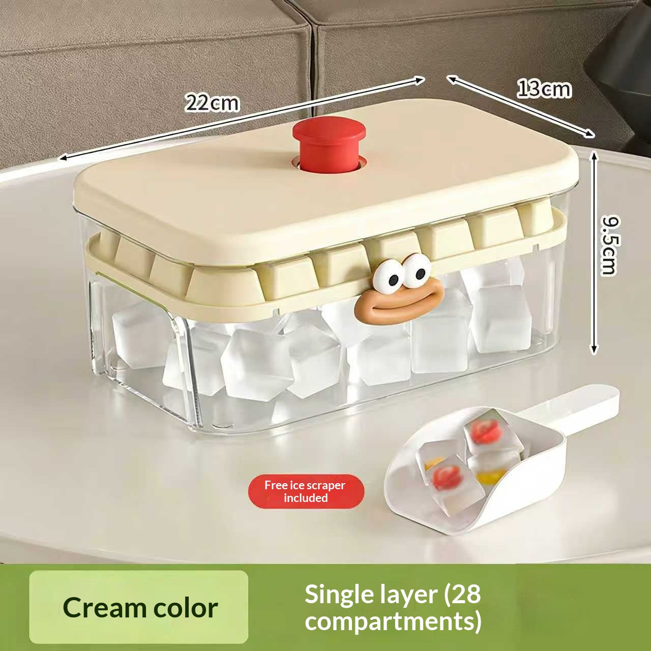 Household Food-Grade Double-Layer Press-Style Large-Capacity Ice Cube Tray With Lid