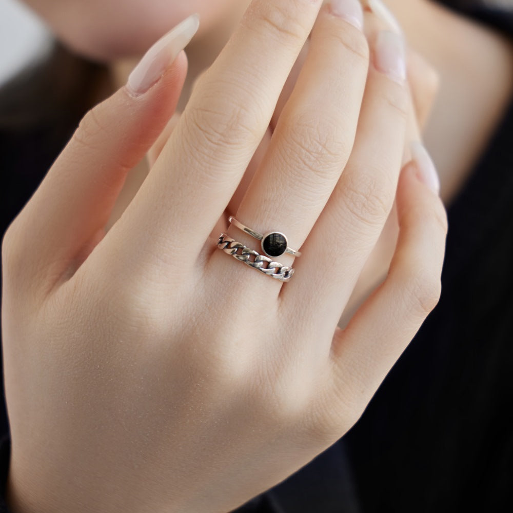 Women's Korean-style S925 Sterling Silver Ring Minority Simple