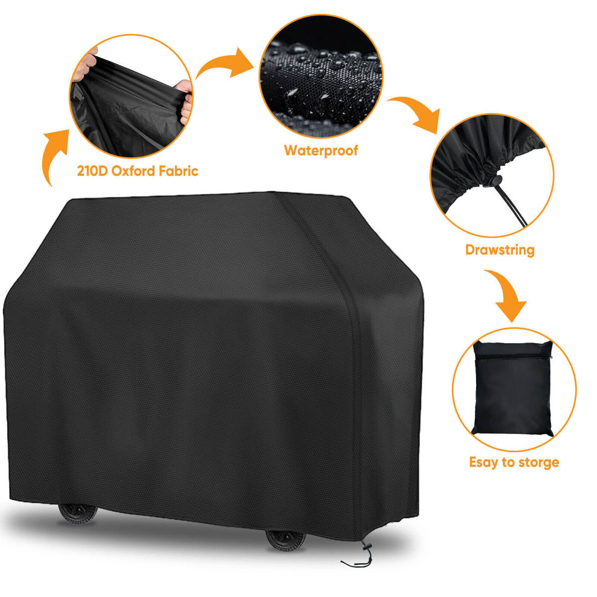 Heavy Duty BBQ Cover Waterproof Barbecue Gas Smoker Grill Patio Garden Outdoor