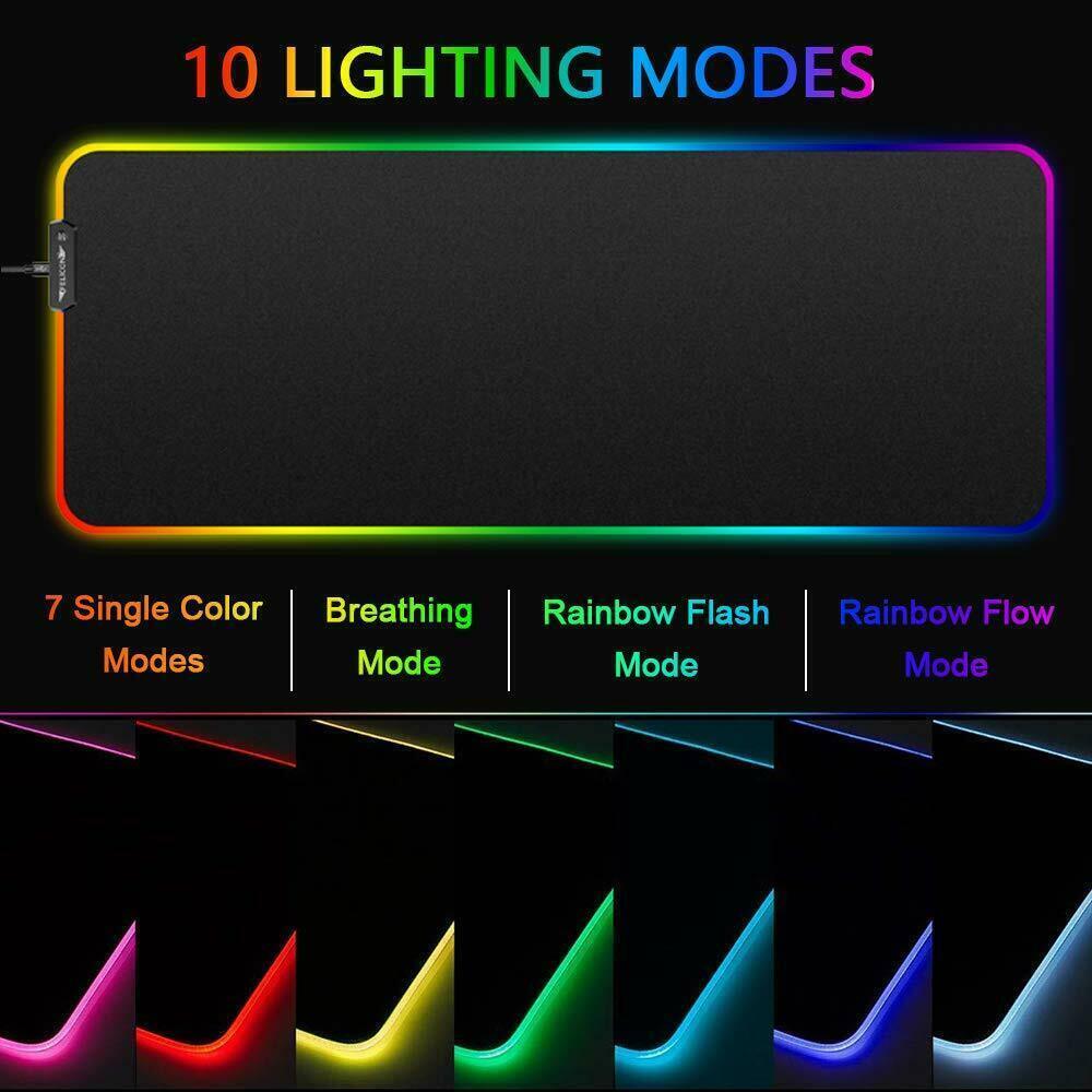 RGB LED Lighting Gaming Mouse Pad 10 Lighting Modes With For Mouse PC Computer---Mousepad-Small