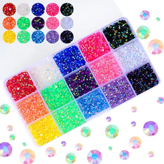 15 Colors Colorful Resin Bottoming Drill Jelly Color Ornament Accessories