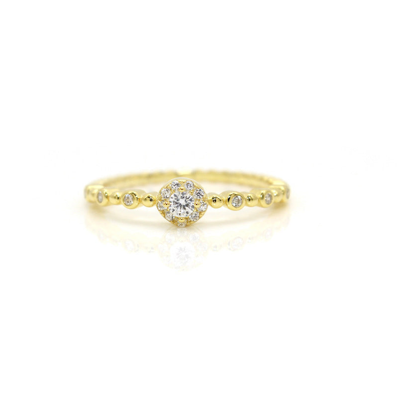 Korean And Japanese Popular Diamond-encrusted Stacking Rings For Women