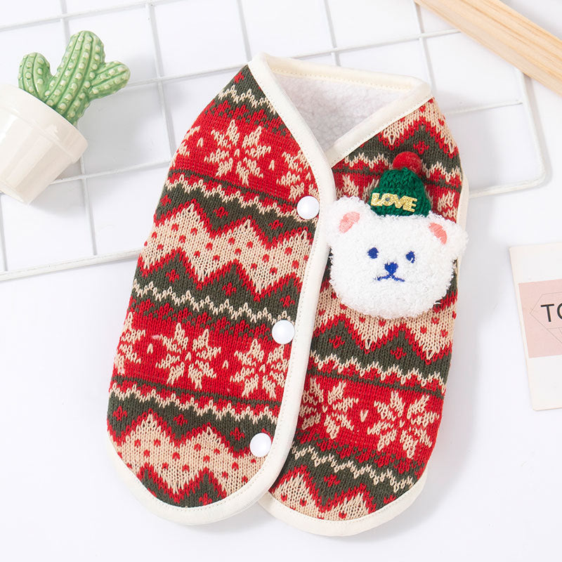 Vest Teddy Warm Cat Clothes Pet Apparel