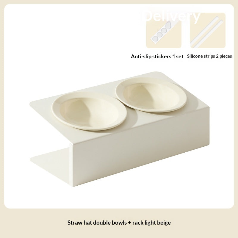 Elevated Neck-supporting Spill-proof Food And Water Bowl For Cats And Dogs