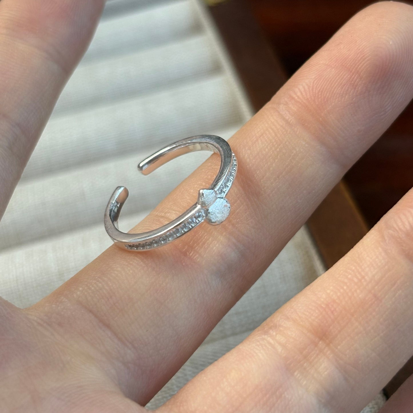 1pc 999 Sterling Silver Matte Gourd Zircon Open Ring, Elegant Chinese Style, Perfect For Daily, Dating & Gifting, Ideal Valentine's Gift