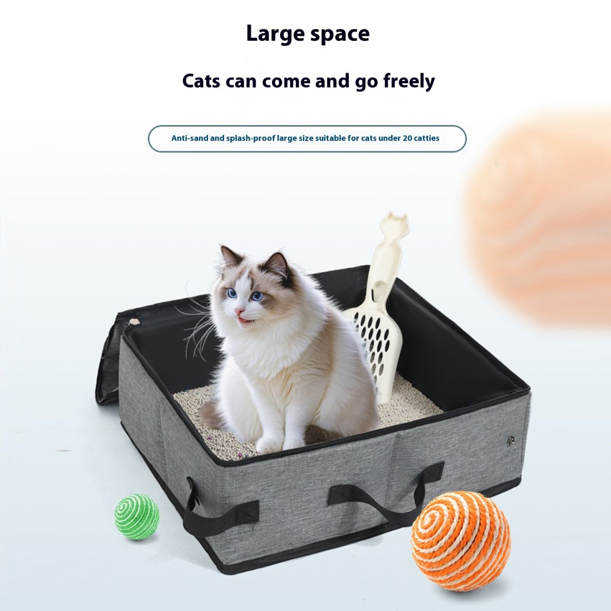 Foldable Convenient Cat Supplies Oxford Cloth Mobile Cat Toilet