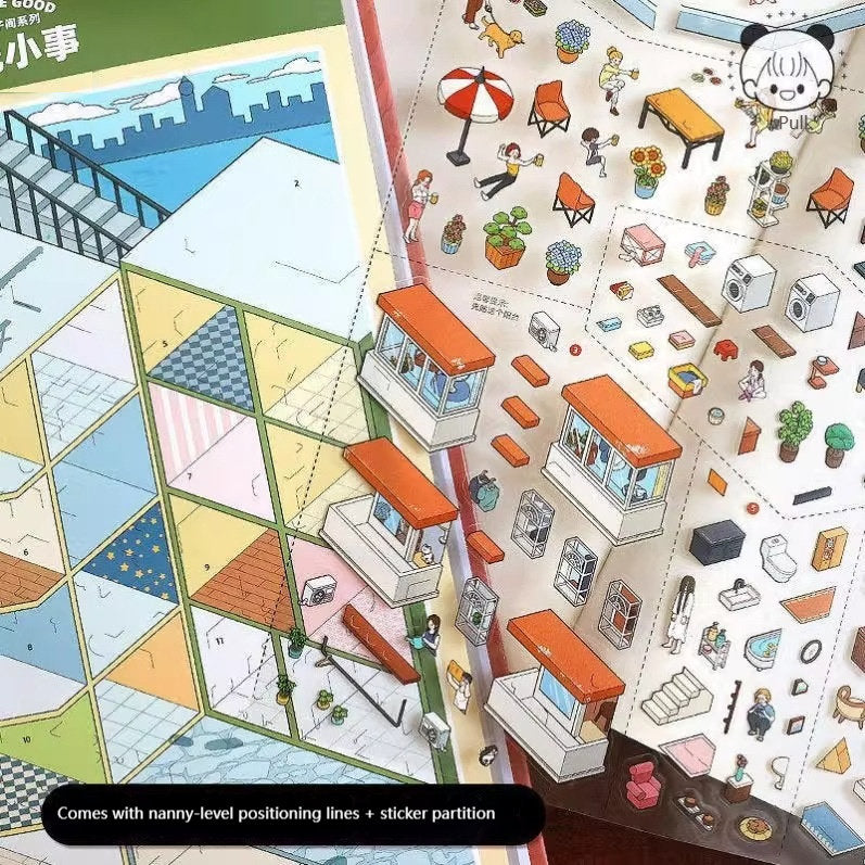 Miniature Scene Collection 3D Diorama Tiny House Toys And DIY Plannerjournal Decorative Stickers