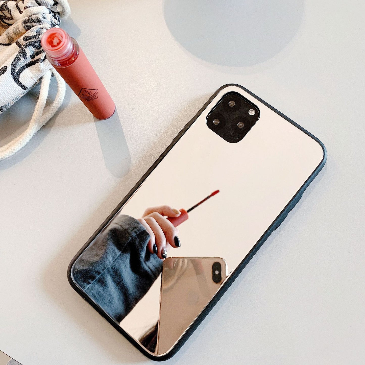 Glass Mirror 14 Pro Max Phone Case For 1112 Makeup XXR67