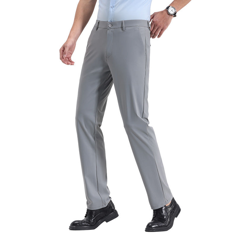 Summer Ice-silk Cooling Casual Pants Thin Long Trousers