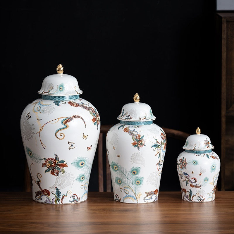 Enamel-color Generals Jar Ceramic Tea Canister