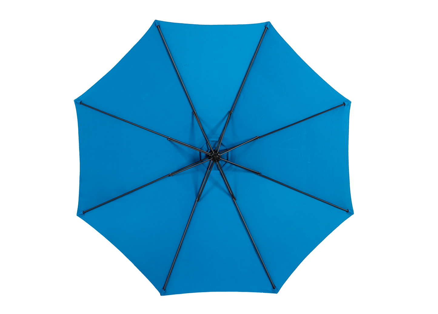 Best Choice Products 10ft Offset Hanging Market Patio Umbrella W Easy Tilt Adjustment, Polyester Shade, 8 Ribs For Backyard, Poolside -  Dark Blue  No Base