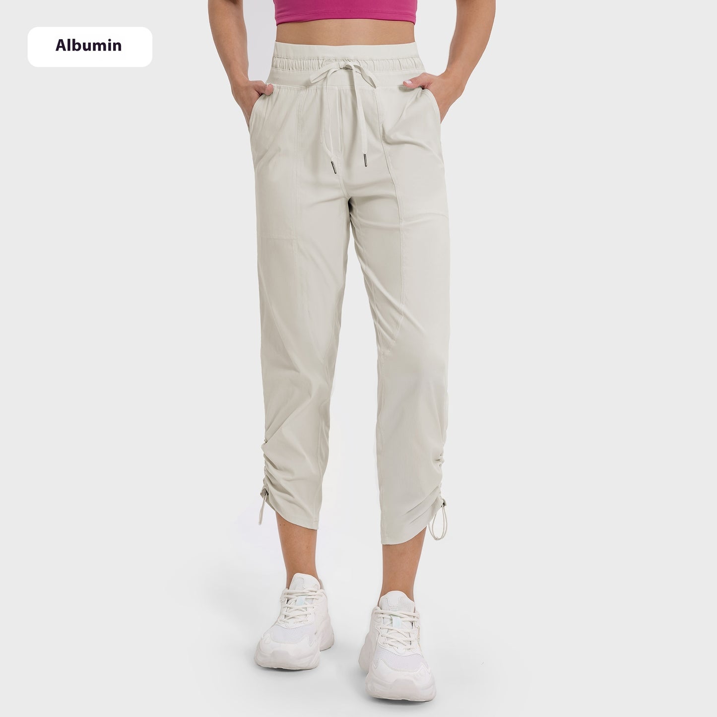 Quick-drying Breathable Running Fitness Straight Cropped Pants Ice Casual All-matching