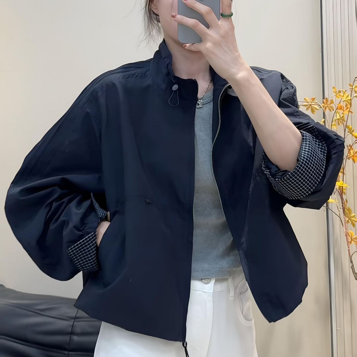 Korean-style Women's Jacket Autumn New Stand-collar Windbreaker Casual