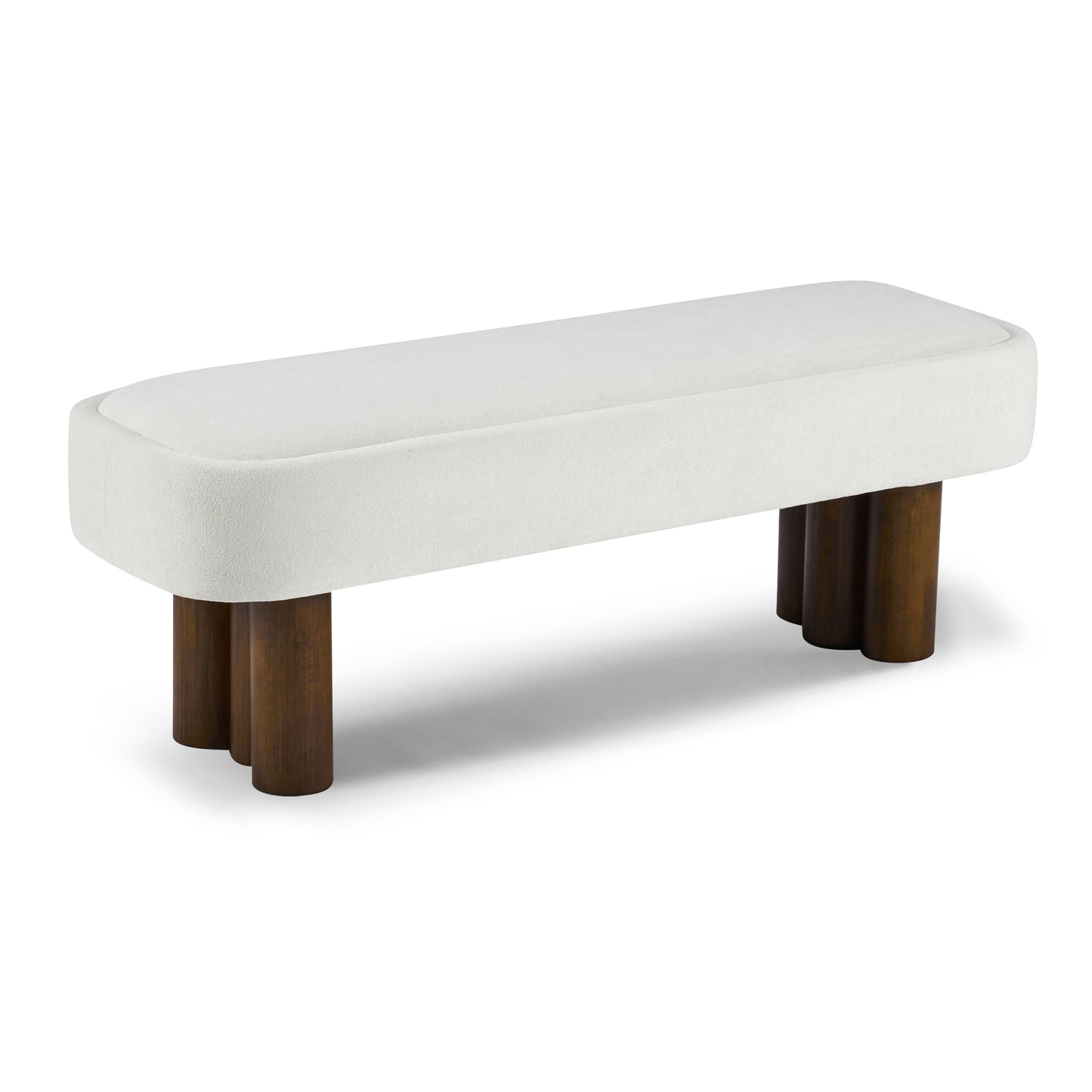 Indoor Beige Fabric Dining Bench With Walnut Color Legs, 51.57 L Upholstered Seating For Kitchen, Dining Room And Living Space,250lbs Capacity