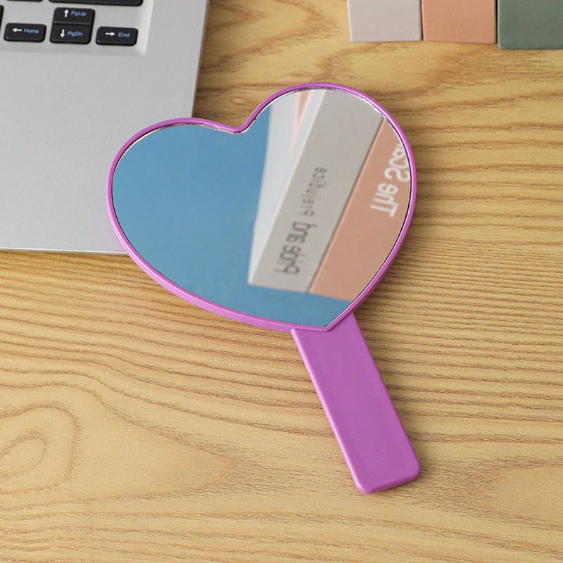 Household Portable Cute Love Hand-held Makeup Mirror