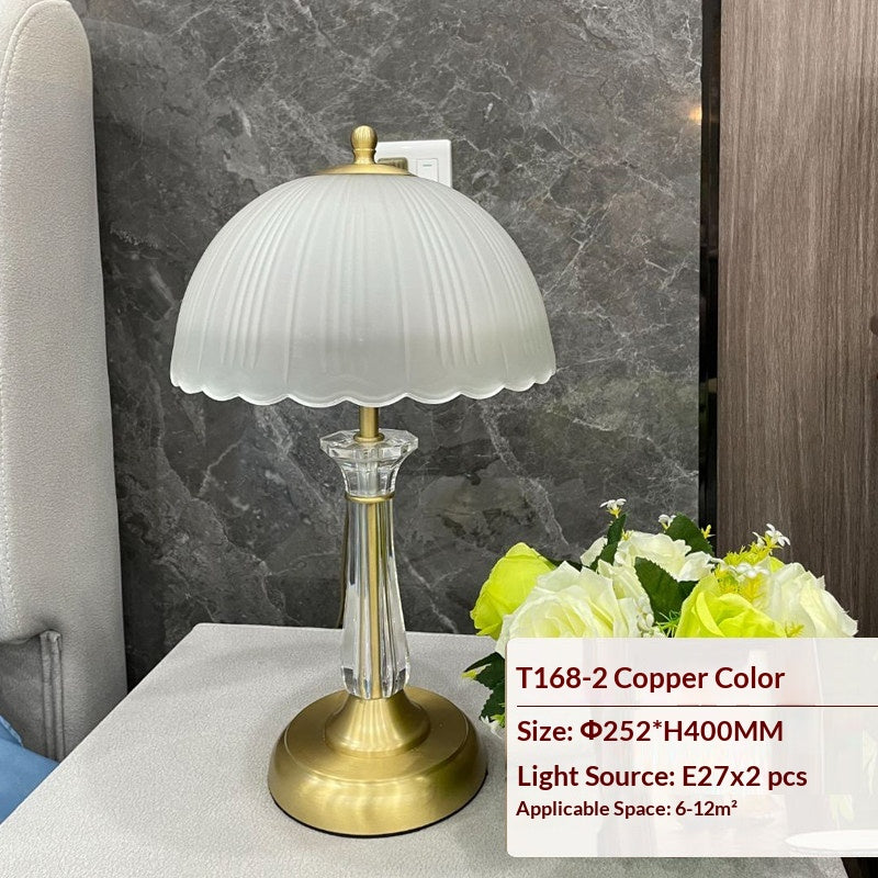 All-Copper Bedside Modern Minimalist Dimmable Eye-Care Ceramic Table Lamp For Home Use