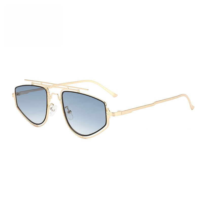 Retro Double Frame Sunglasses - Unisex UV Protection Fashion Eyewear with Unique Design for Daily Wear