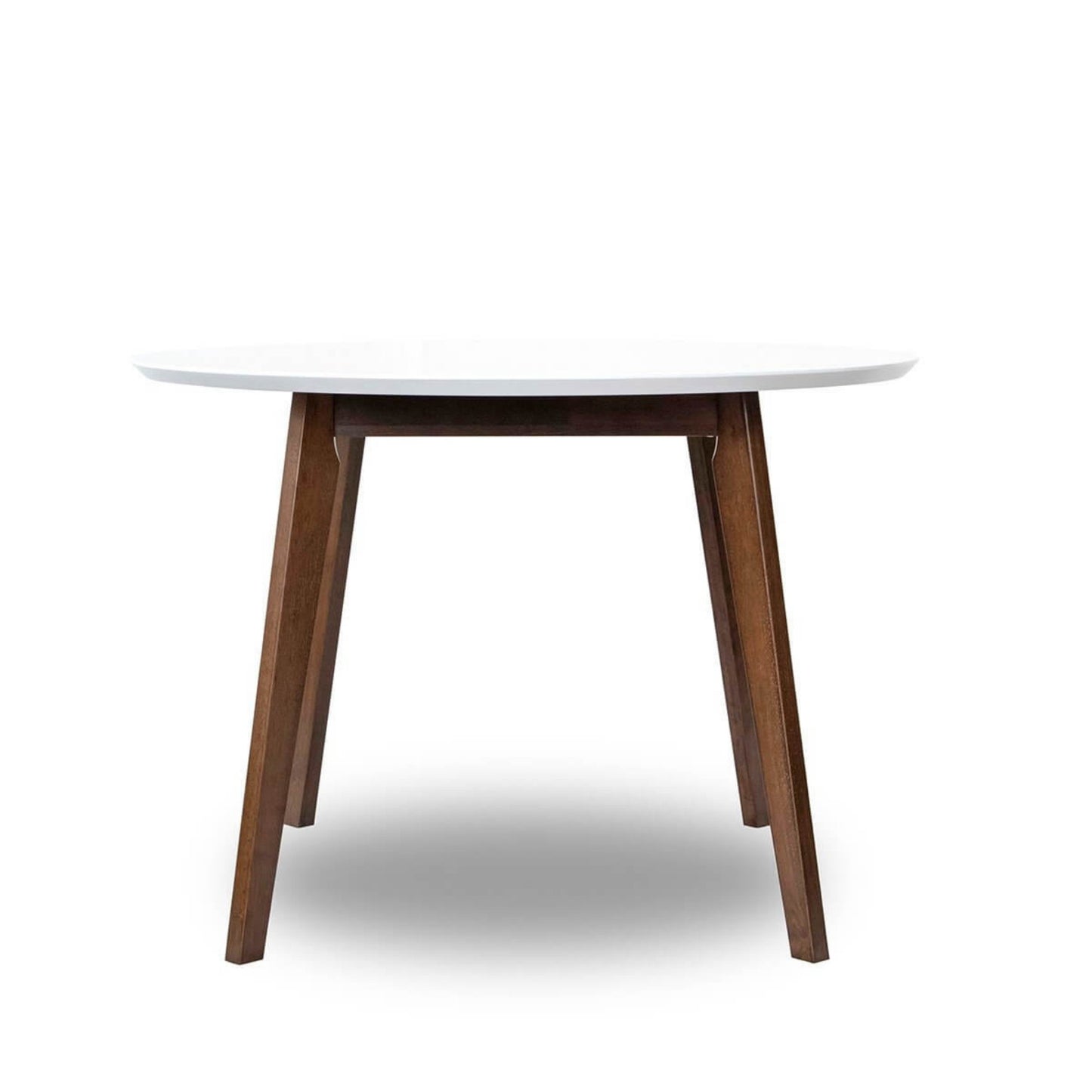 Alina Contemporary Dining Table With Smooth White Finish And Solid Wood Base 43   Diameter X 29.5   H Kitchen Dining Room Circle Dinner Pedestal Table