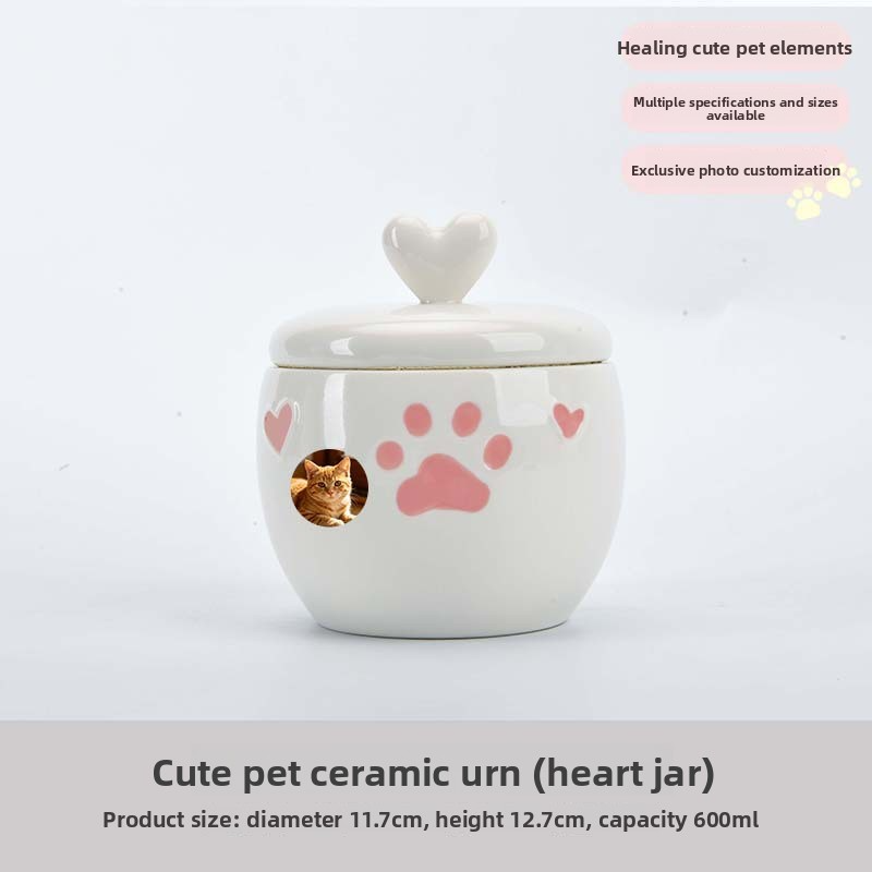 Light Luxury Ceramic Jar For Ashes Collection As A Souvenir For Deceased Cats And Dogs Pets