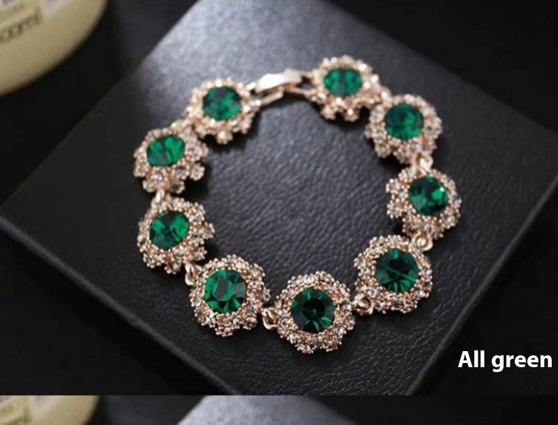 Super Flash Rhinestone Vintage Bracelet Women's Korean