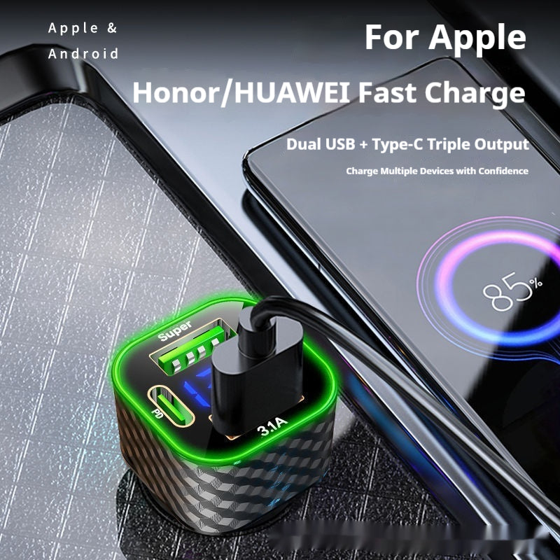 In-car 1-to-4 Fast-charging Car Adapter