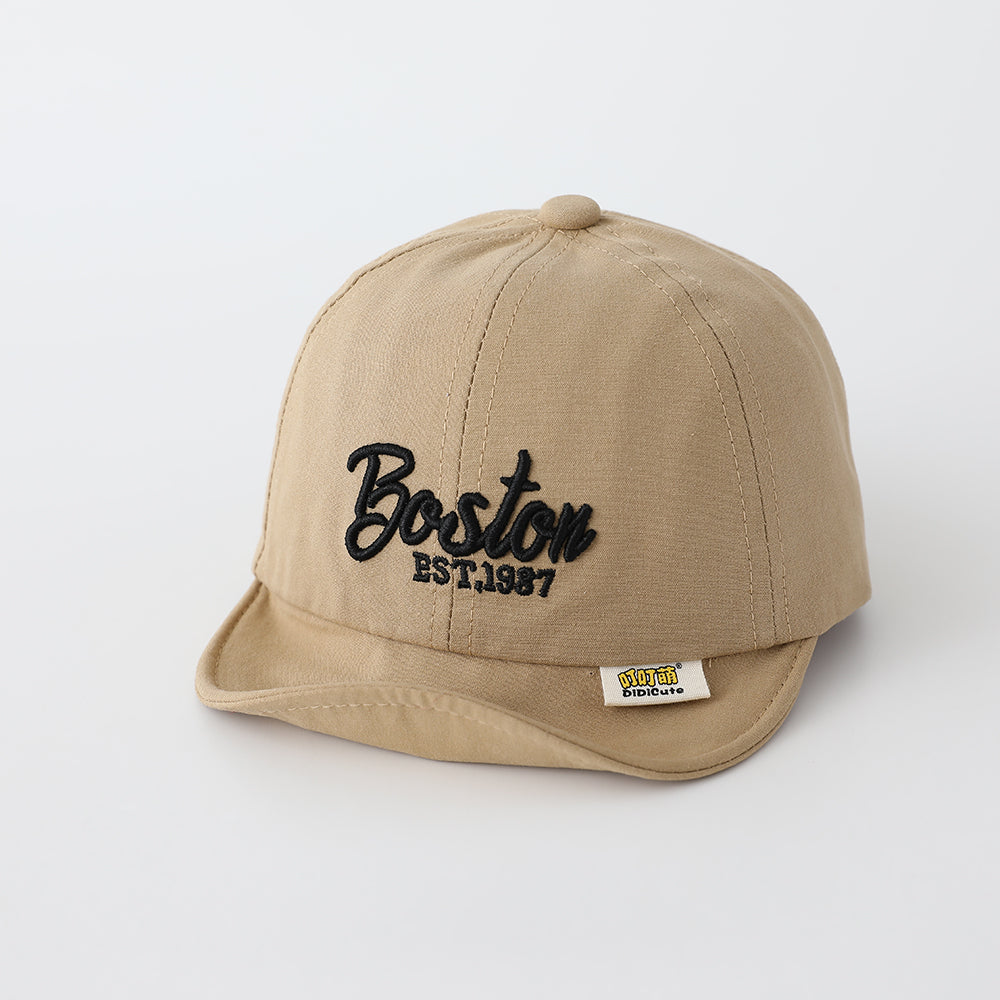 New Children's Solid-color English Three-dimensional Embroidered Adjustable Trendy Fashion Soft-brimmed Baseball Cap Suitable For Outdoor Travel And Sports
