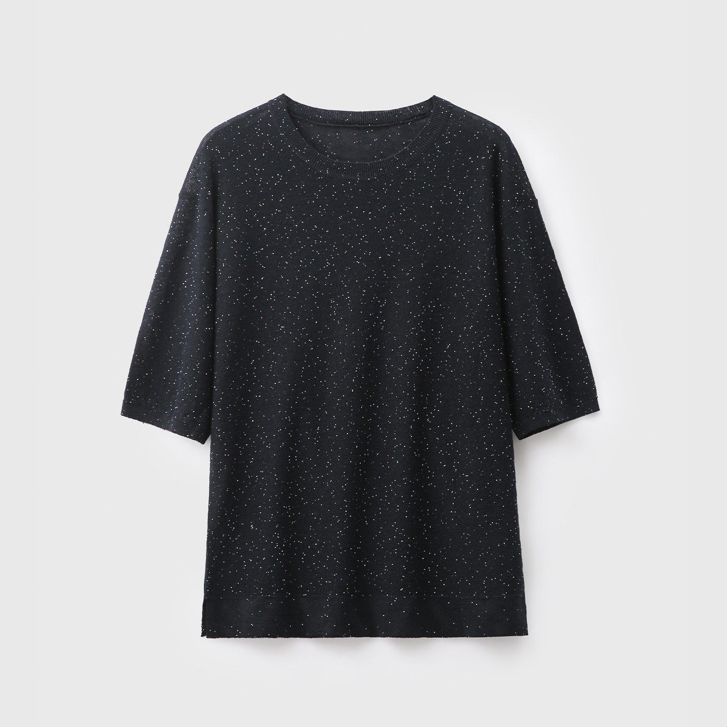 Quiet-luxury Fashion Pullover With Linen And Three-dimensional Colored Beads