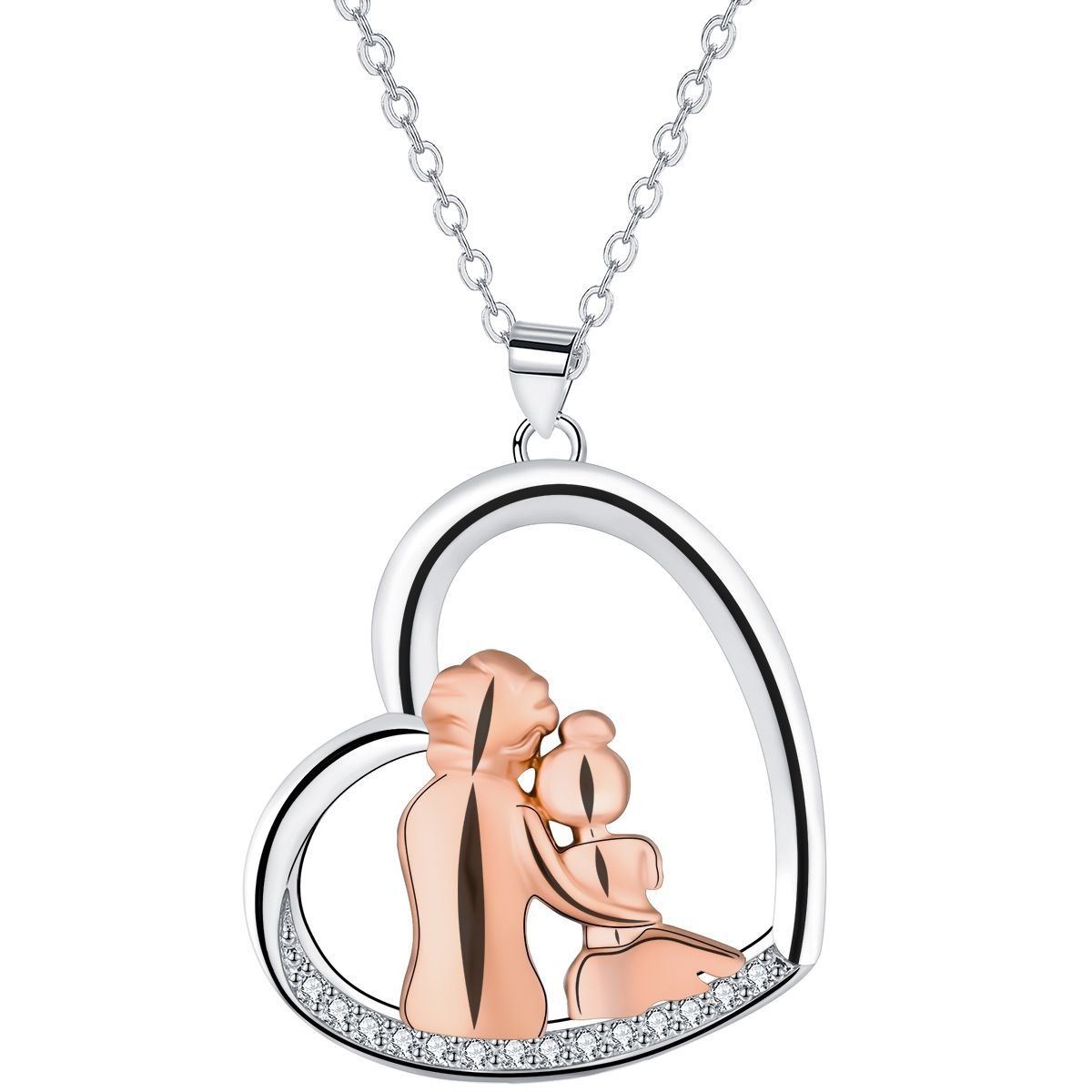Jewelry Simple Splendid Necklace Women's Rose Gold Heart-shaped Accessories Pendant