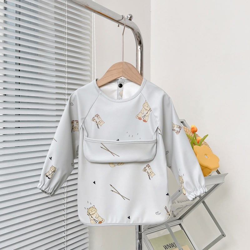 Reverse Wearing Drawing Bib Infant Feeding Protective Clothing