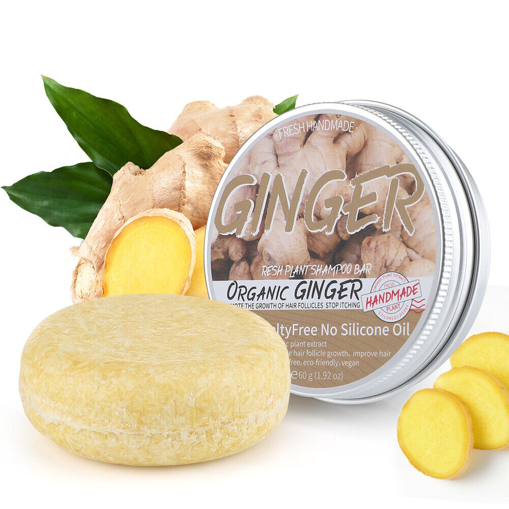 5Pcs Organic Ginger Shampoo Bar Anti Hair Loss Shmpoo Soap Hair Growth Care Soap