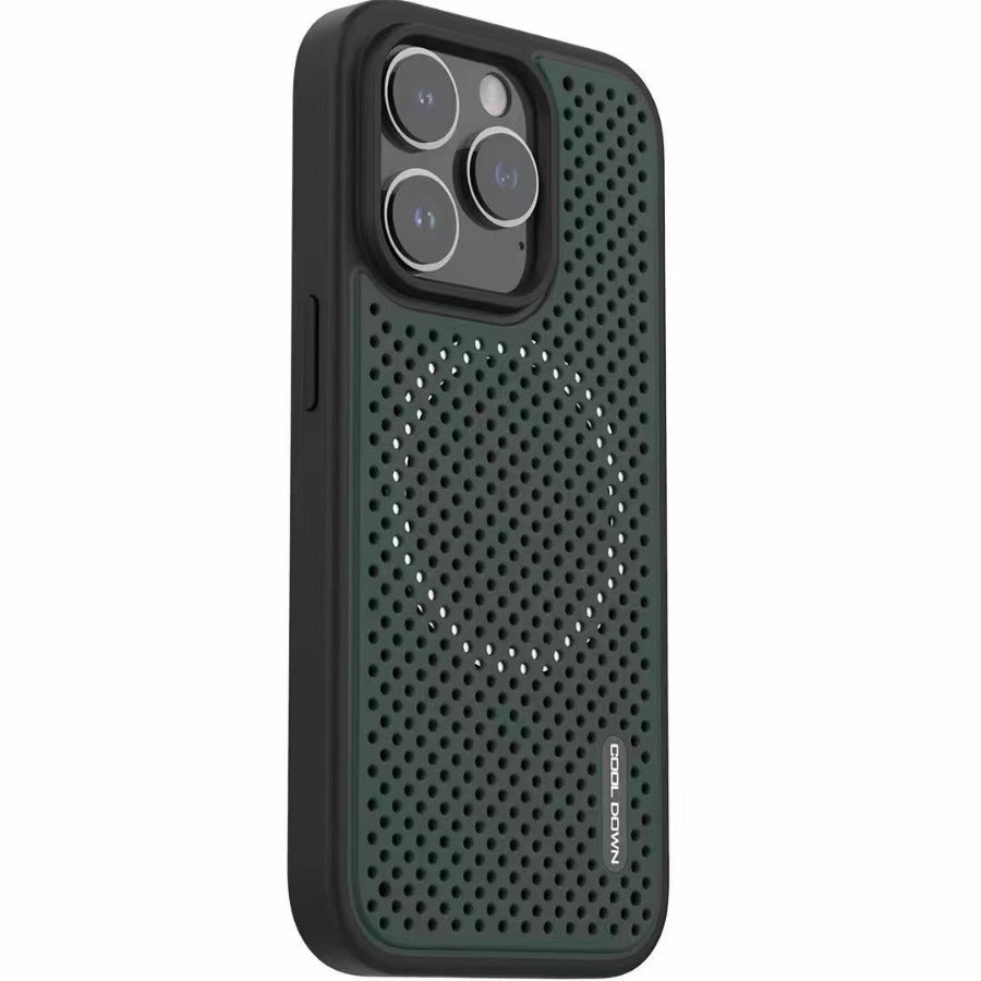 Cooling Grid Phone Case Magnetic Metal Soft Shell