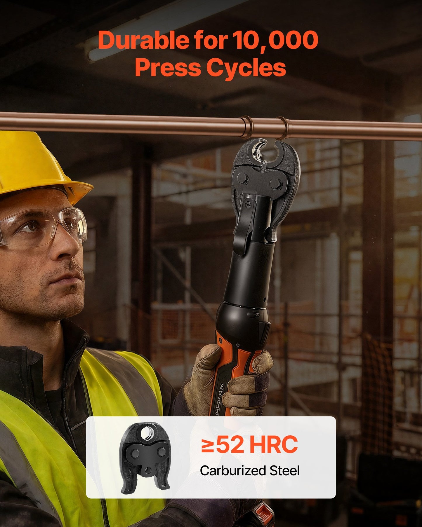 3/4" ProPress Jaw For Compact Series Press Tools, 52 HRC Hardened Steel Pressing Jaw - Compatible With 24KN Press Tools For Copper Pipes Connections