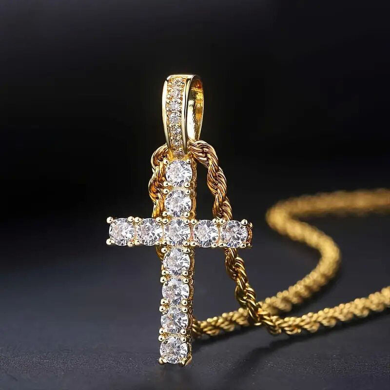 Classic Braided-hair Micro-paved Pendant Necklace
