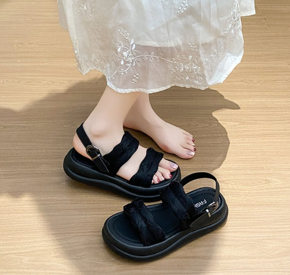 Women 2026 Summer New One Strap Sandals, Super Soft Platform Fashion Casual Versatile Beach Shoes