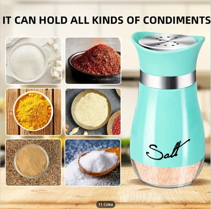 Salt And Pepper Shakers Set - Salt Containers For Gifts, Kitchen Decor, Home, RV, Camp, BBQ, 4 Oz Farmhouse Spice Dispenser With Glass Bottom, Set Of 2