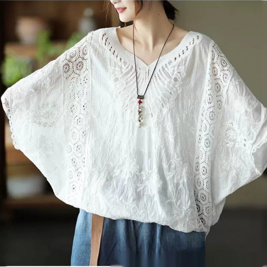 Summer Fashion Loose Fitting Plus Size Short Sleeve Tunic