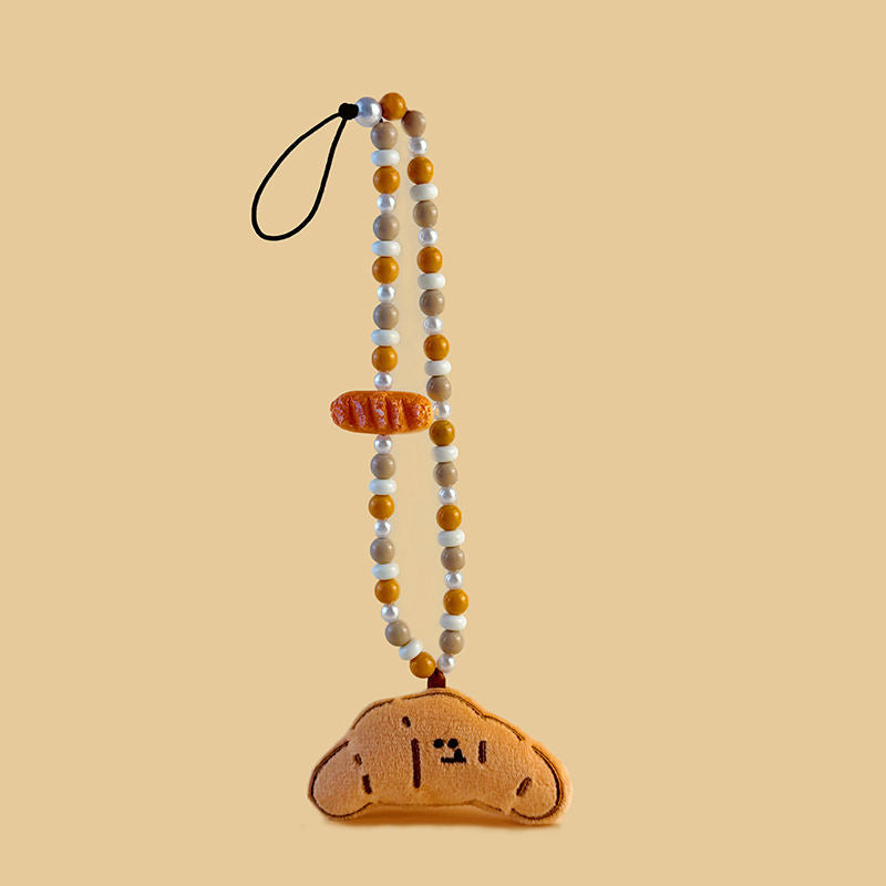 Baking Bread Skewers Bead Necklace Mobile Phone Pendant Plush Doll