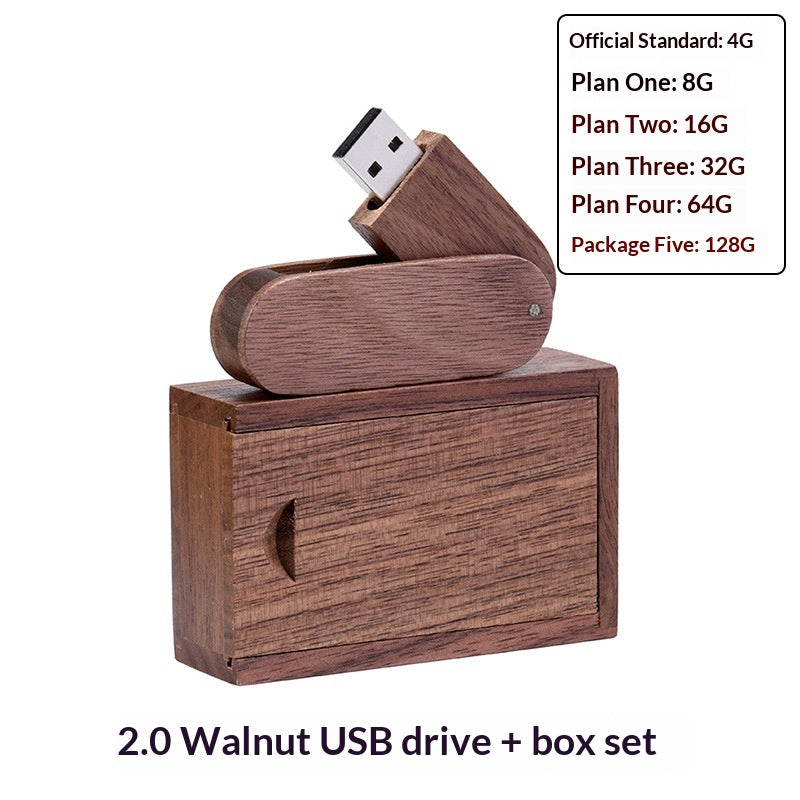 Wooden Box Computer USB Drive Commemorative Gift