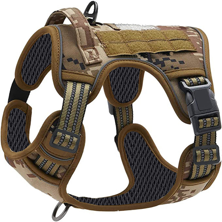 Outdoor Pet Vest With Adjustable Mesh Straps And Handle Leash