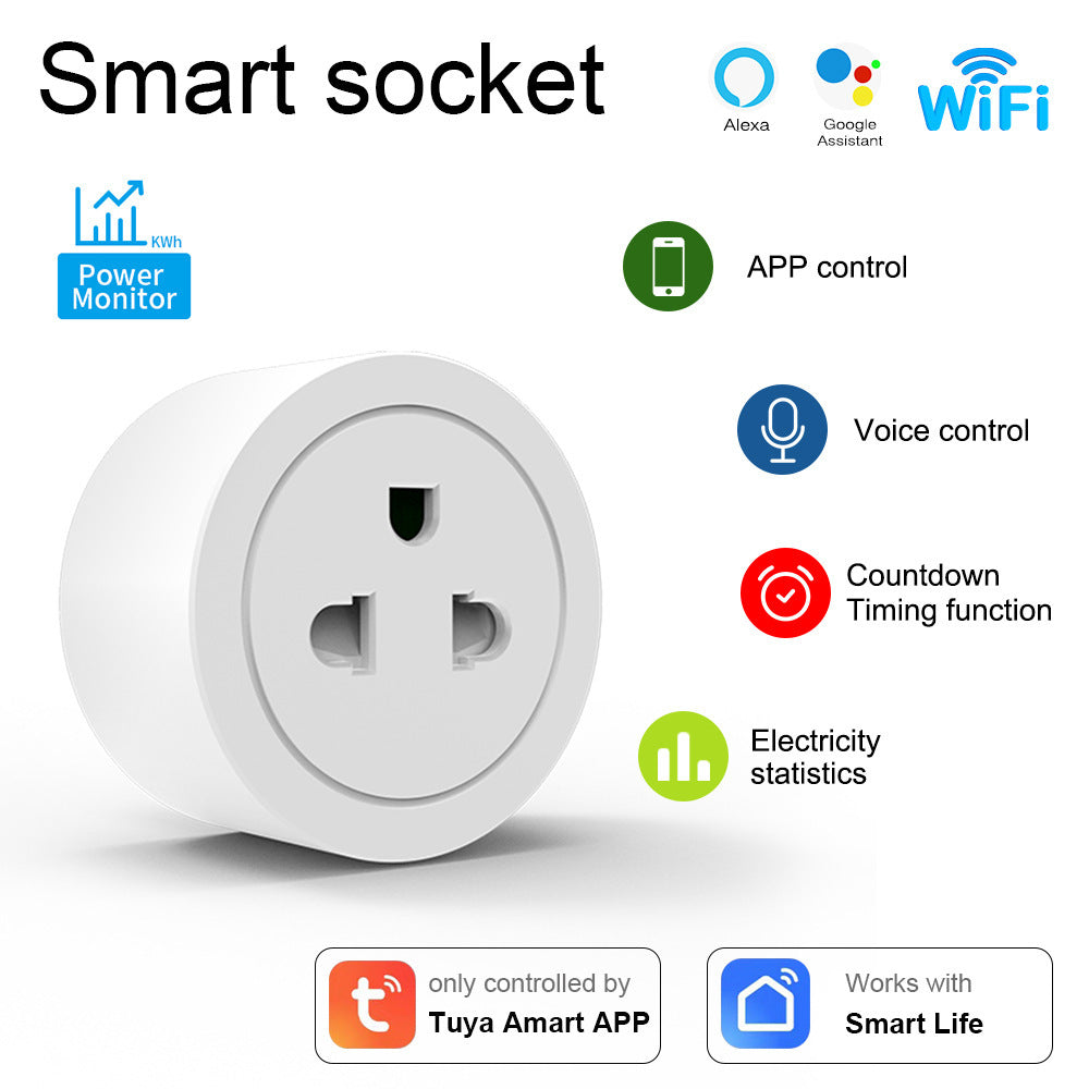 Supports Remote Control Timed Onoff And Voice-activated Operation For Smart Home Outlets