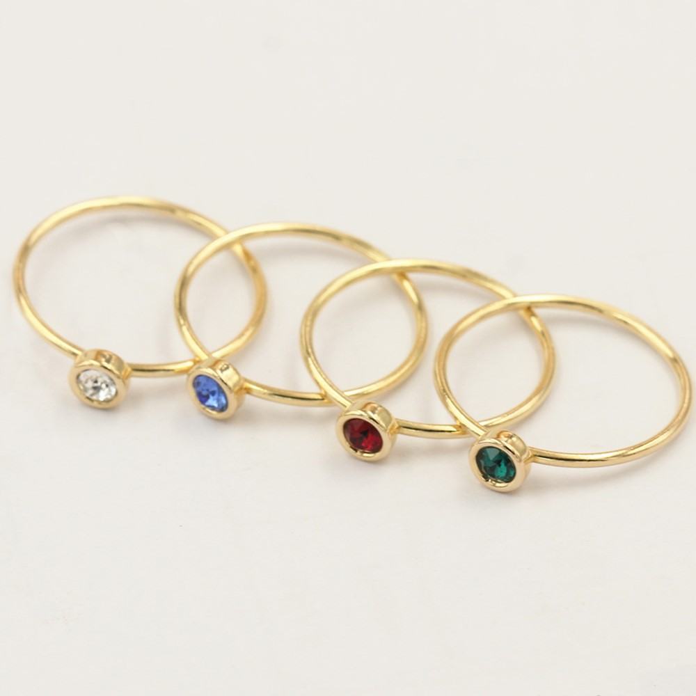 14K Gilded GF Zircon Rings Knuckle DIY Ornament Accessories Light Body Ring