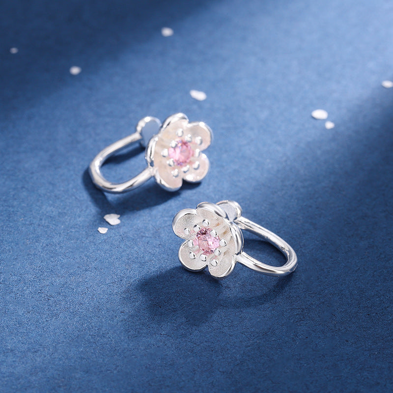Cherry Blossom Ear Clip Womens Korean Style