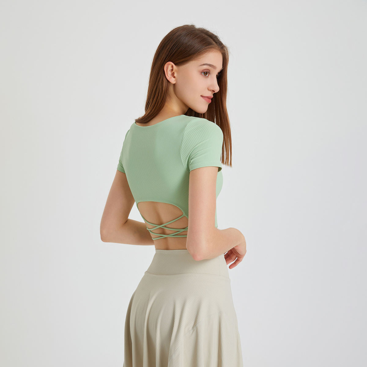 New Yoga Clothes With Chest Pad Beauty Back Short-sleeved T-shirt For Women