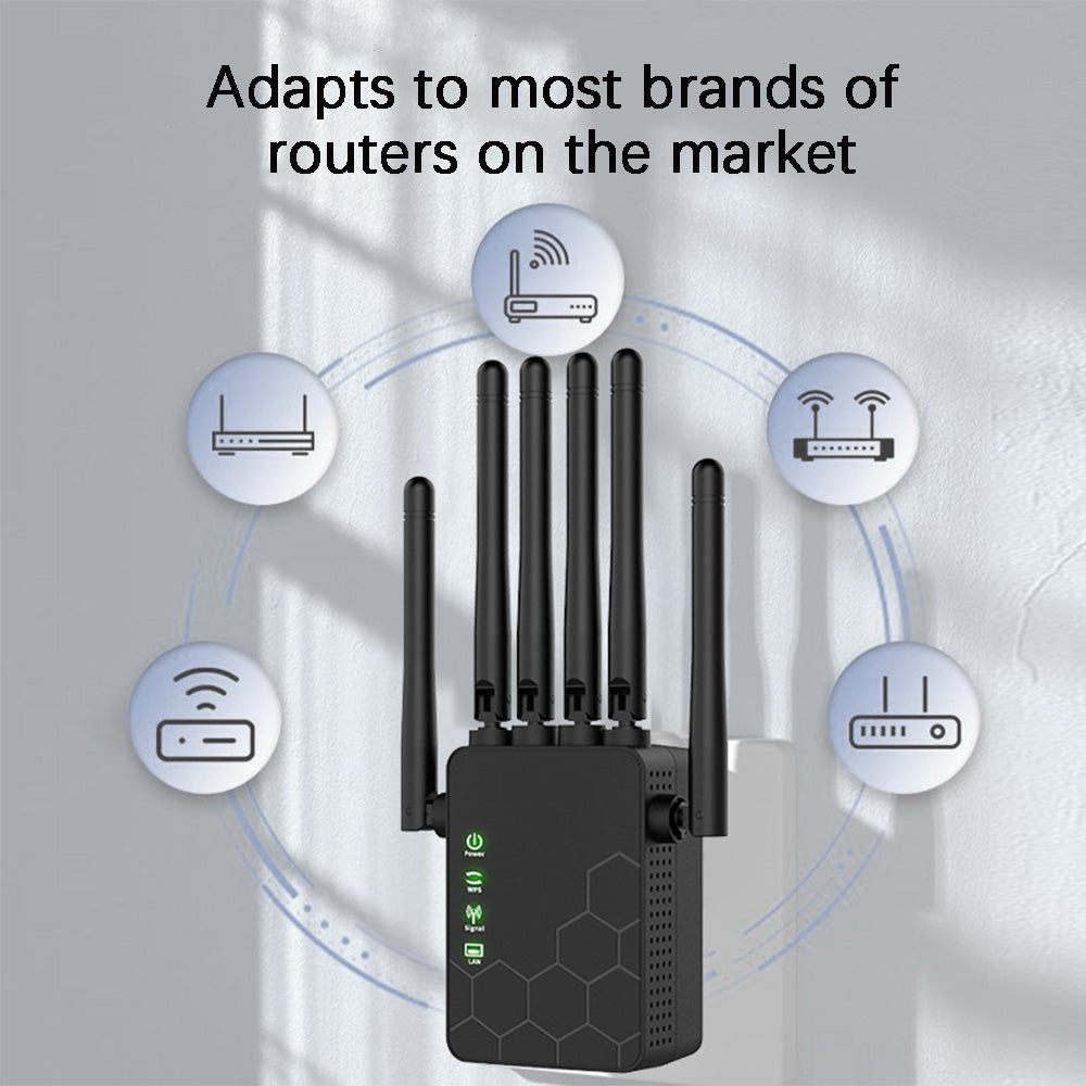 300Mbps WiFi Repeater, 2.4GHz Or 5GHz&2.4GHz, 6 Antenna Wireless Amplifier, AP Modes And Repeater Mode Extender Booster, WiFi5, White,  For Home And Office, Christmas Gifts