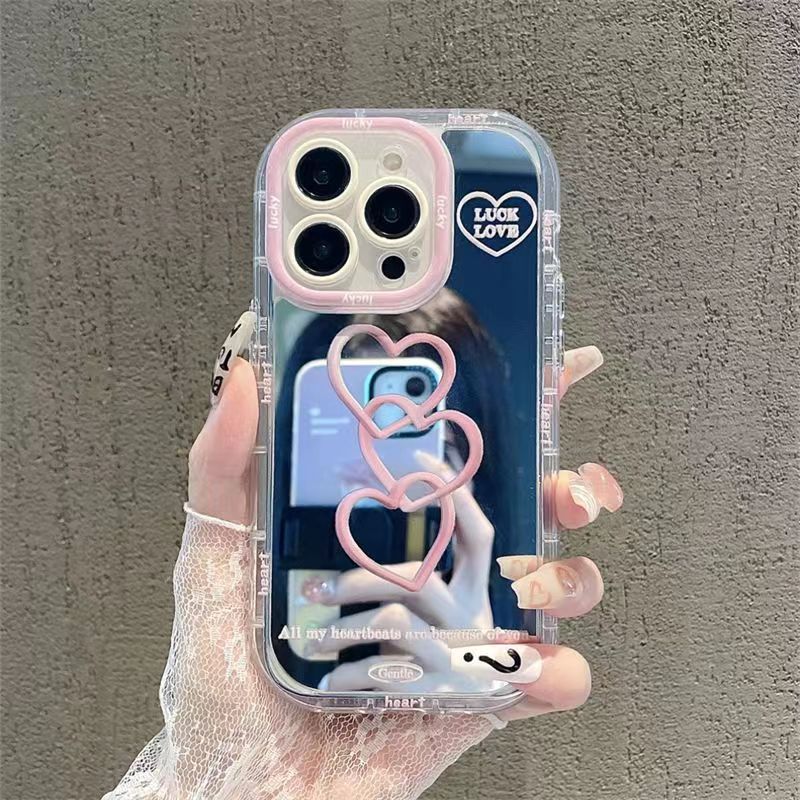 All-inclusive Drop-resistant Love Makeup Mirror Phone Case