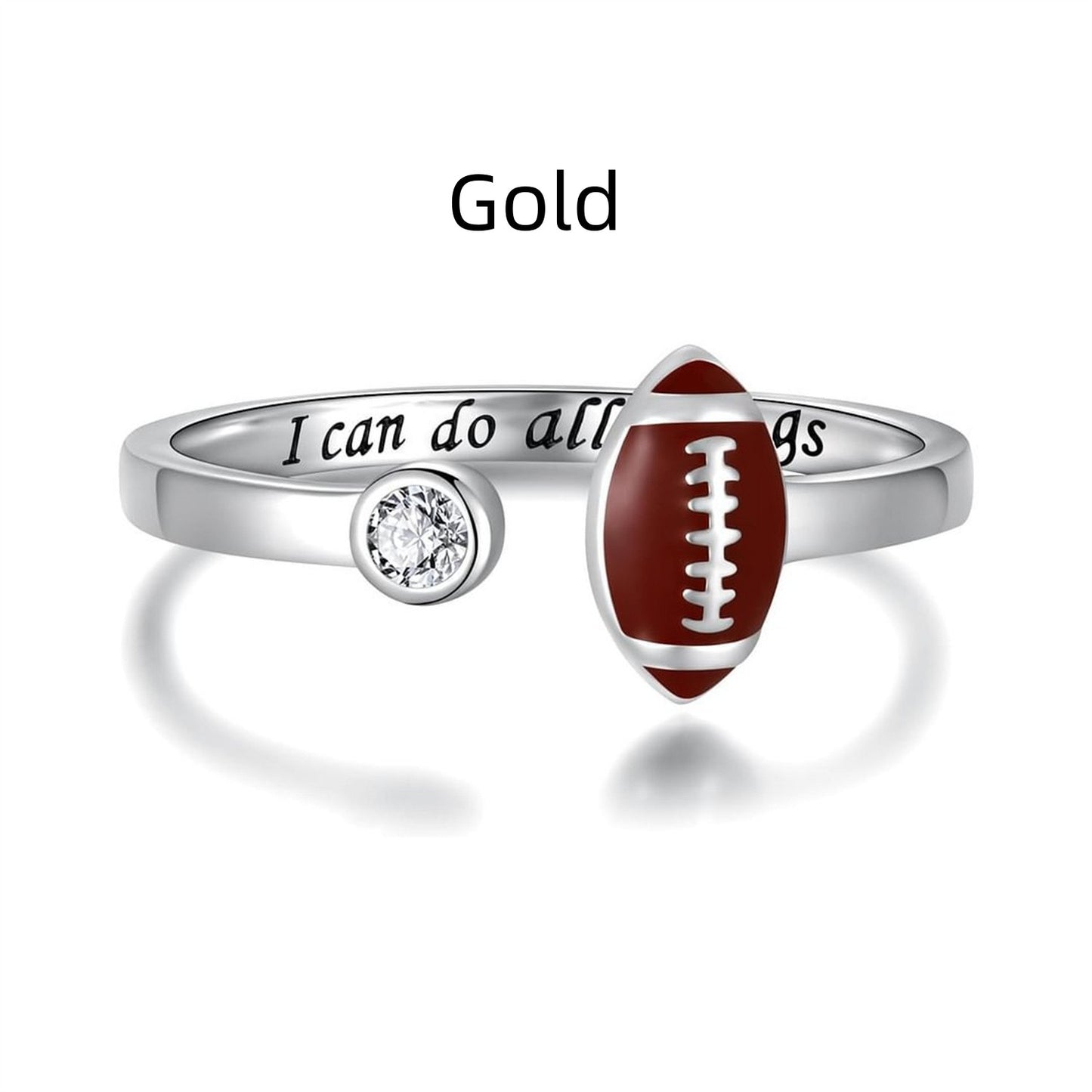 Personalized Fashion Football Diamond Ring